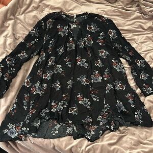 Free People Long Sleeve Flowy Floral Top